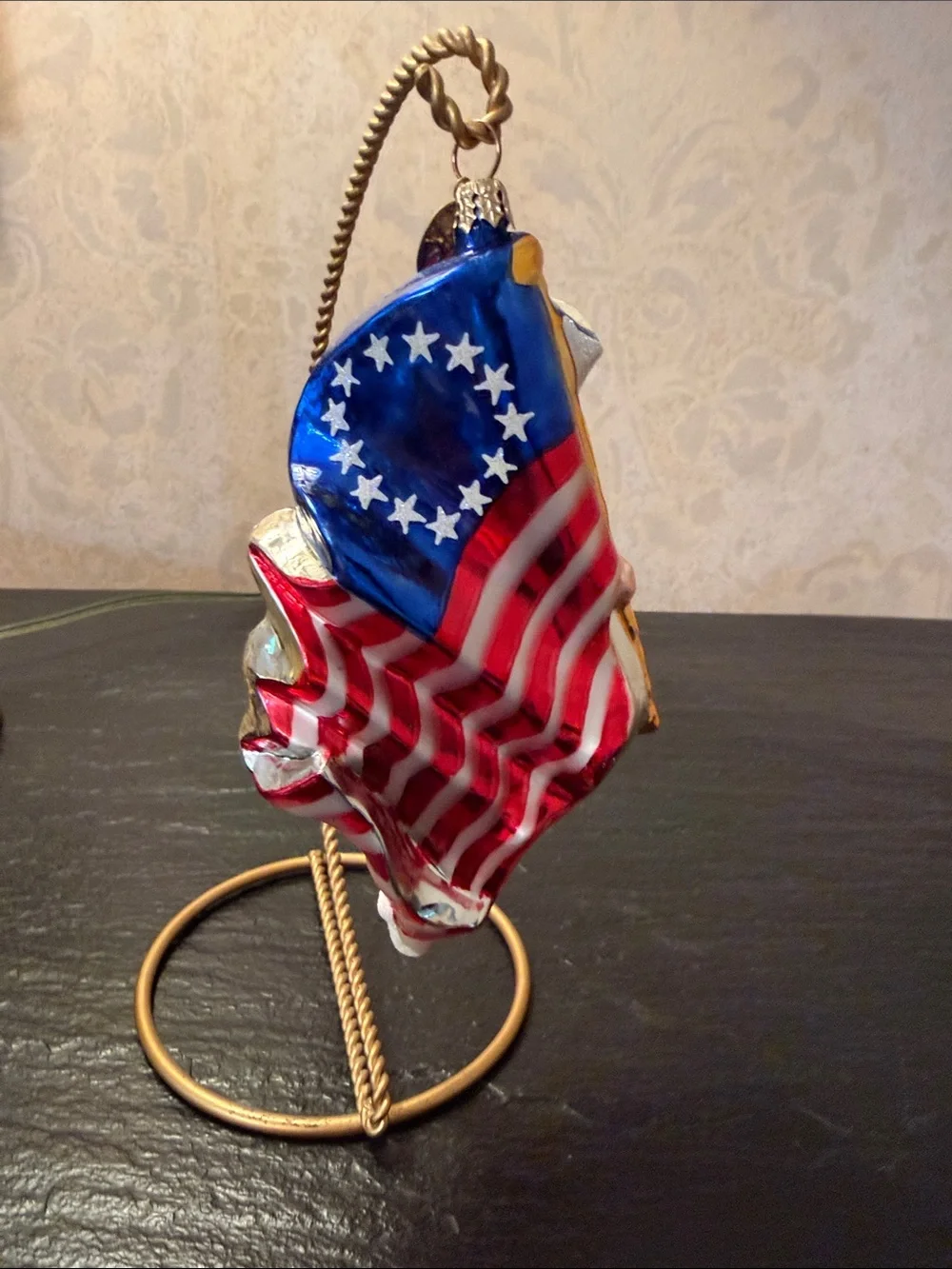 Christopher Radio Glory Gams Red White & Blue Ornament